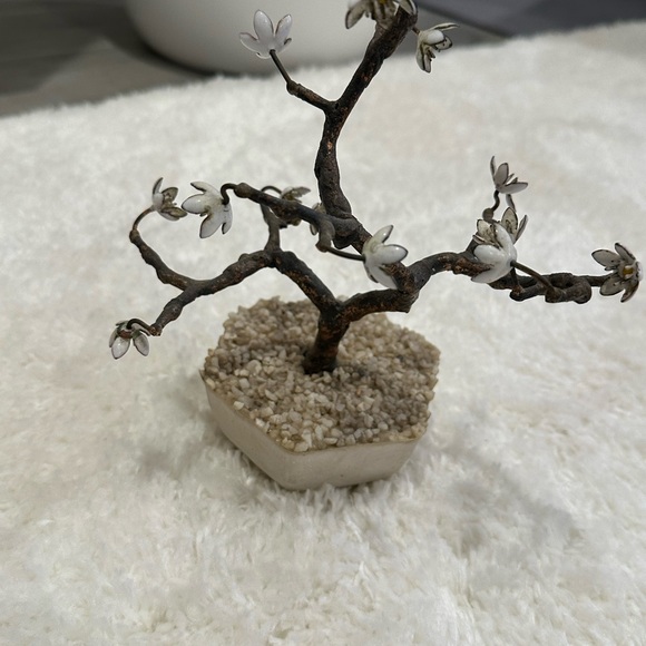 Vintage Bovano Enamel Flower Sculpture Bonsai Tree Enamel Copper - Picture 7 of 8